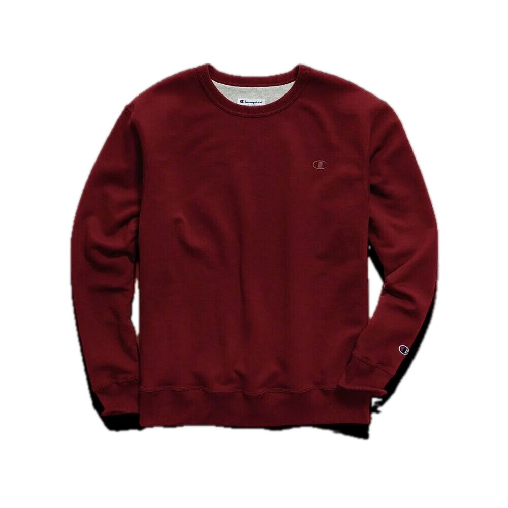 Champion PowerBlend Fleece Crew Neck Sweatshirt Men's Small Maroon Tonal Red